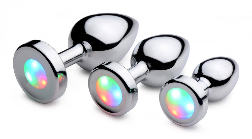 anal plug led light Venusfun Luminous Metal Light Up Butt Plug With Led Light main image 1