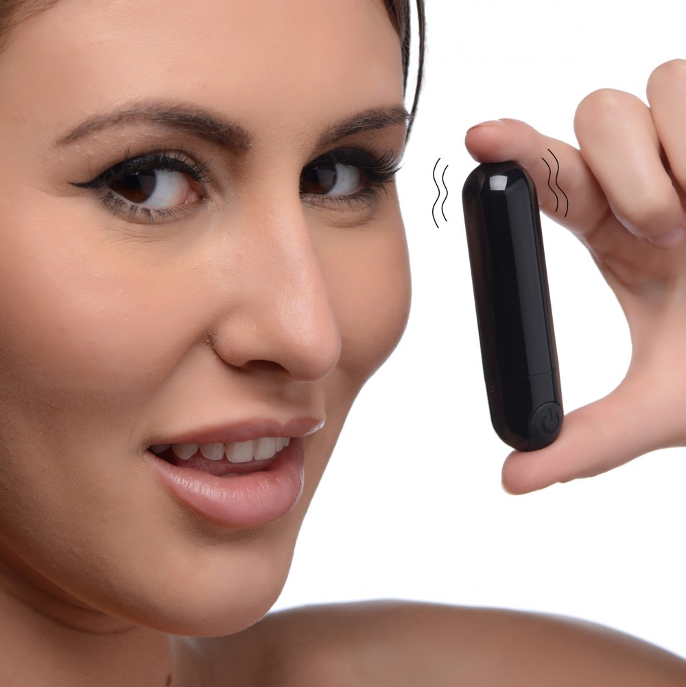 10X Rechargeable Vibrating Metallic Bullet - Black 10X Rechargeable Vibrating Metallic Bullet - Black