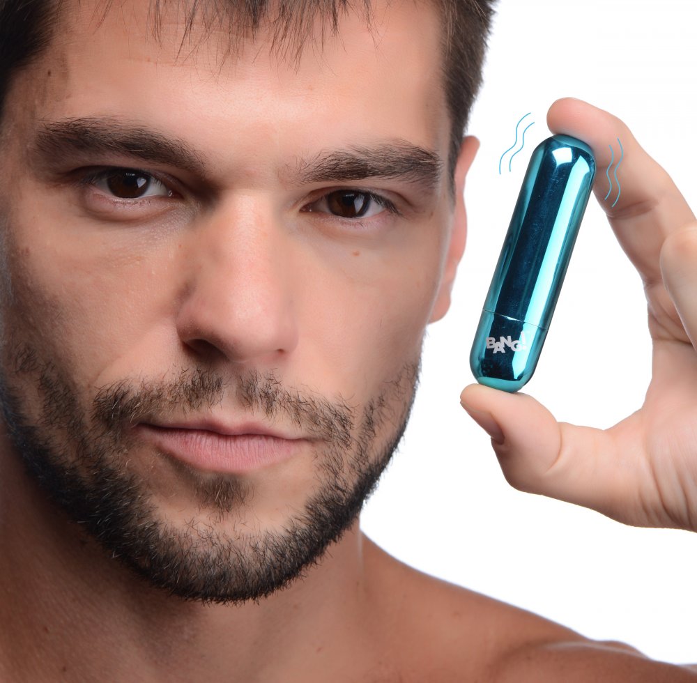 10X Rechargeable Vibrating Metallic Bullet - Blue 10X Rechargeable Vibrating Metallic Bullet - Blue