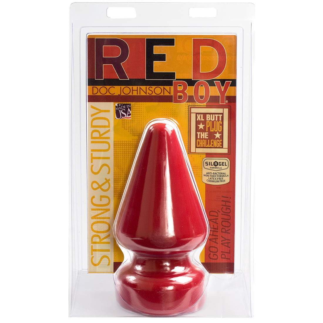 RED BOY CHALLENGE 9IN EXTRA LARGE BUTT PLUG - CD