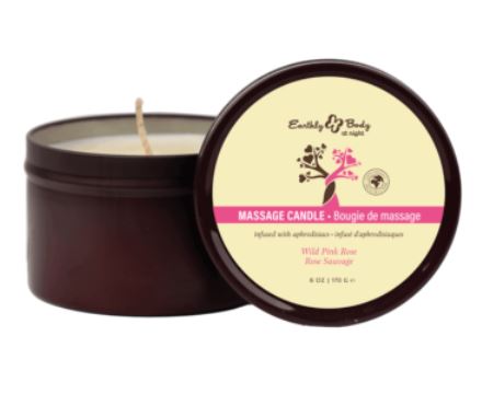 Earthly Body At Night Candle Aphrodisiac Wild Pink Rose 6OZ