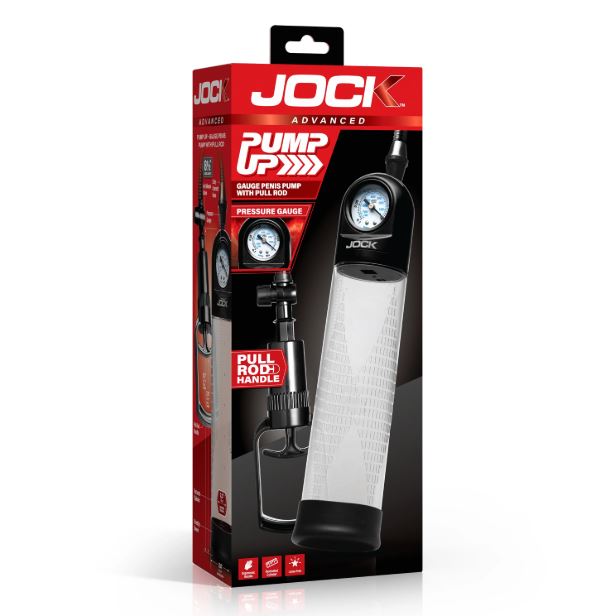 Jock Advanced Pump Up Gauge Penis Pump W/Pull Handle