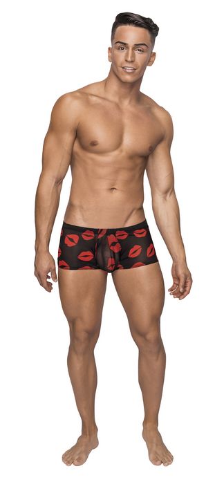 MINI SHORT SHEER LIPS BLACK LARGE