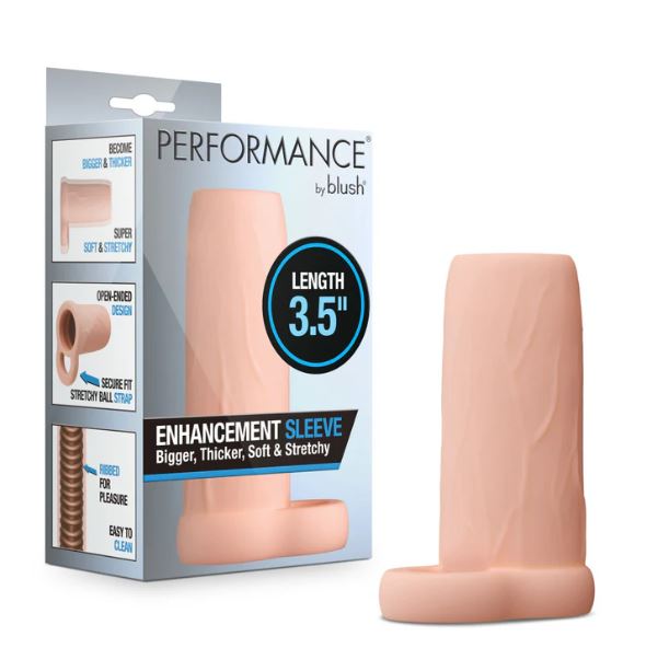 Performance Penis Extender Enhancemente Sleeve 3.5 Vanilla"