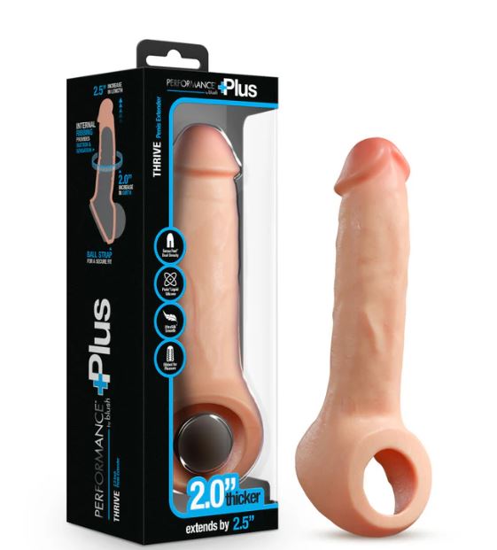 Performance Plus Thrive 2.5IN Silicone Penis Xtender Beige