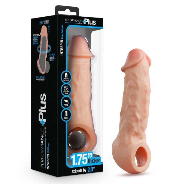 Performance Plus Intrepid 2IN Silicone Penis Xtender Beige