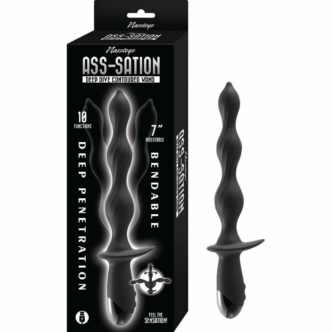 Ass Sation Deep Dive Contoured Wand-Black
