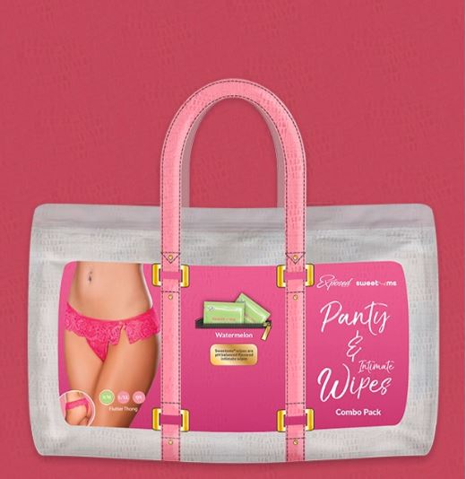 Sweetums Flutter Thong W/ Wipes Watermelon 2XL