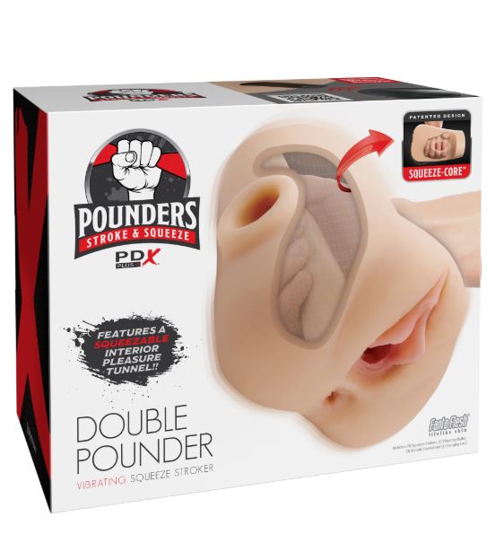 Pdx Plus Double Pounder Vibrating Squeeze Stroker Light