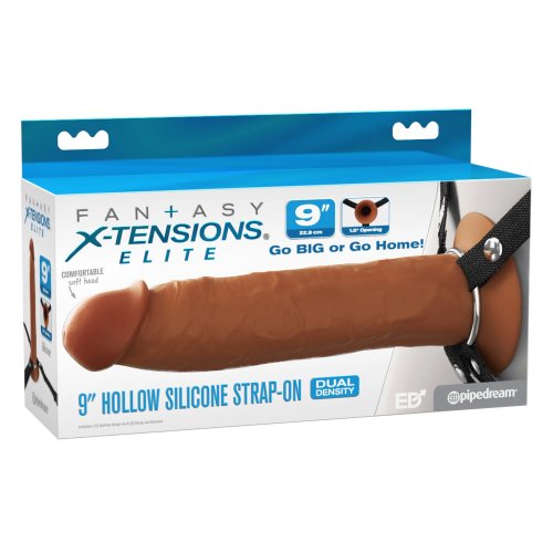 Fantasy X-Tensions Elite 9In Hollow Strap-On Brown