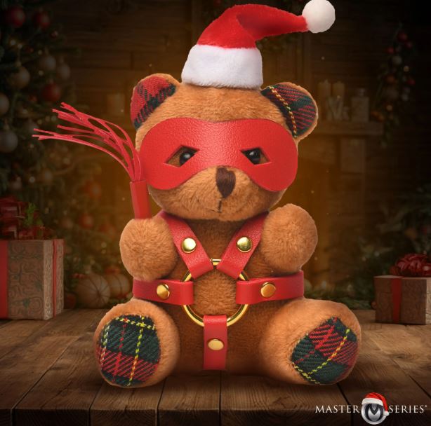 Ms Holiday Bondage Bear Keychain Brown