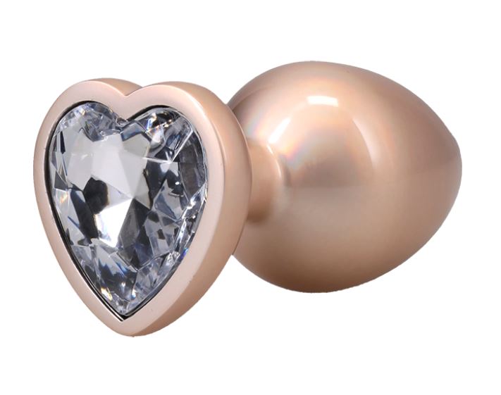Booty Bling Heart Diamond Jew/ Metal Plug L/Gold