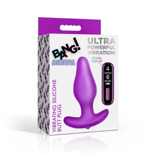 Vibrating Silicone Butt Plug W/digital Remote
