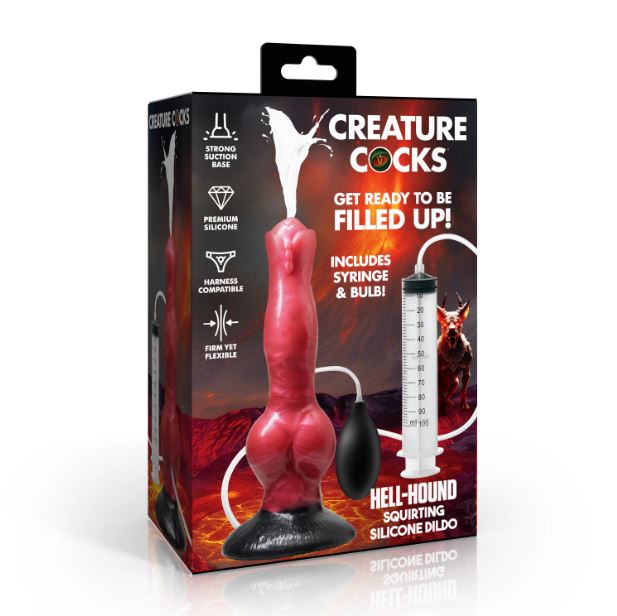 Creature Cock Hell Hound Squirting Silicone Dildo