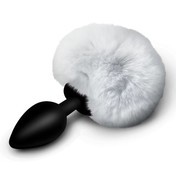 Tailz Fluffy Bunny Tail Silicone Plug White