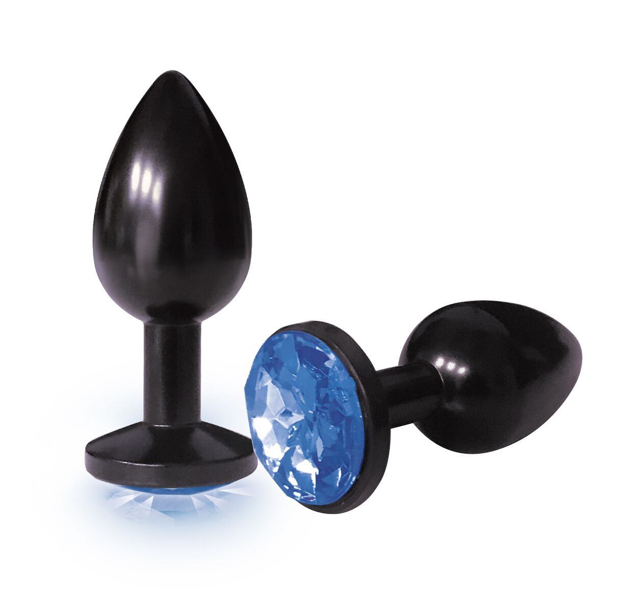 9'S Silver Starter Anodized Bejeweled Steel Plug Cobalt