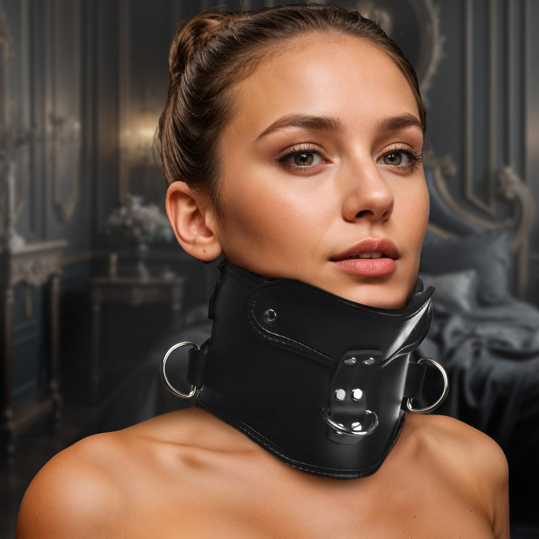 Rigid Locking Posture Collar with Chin Brace
