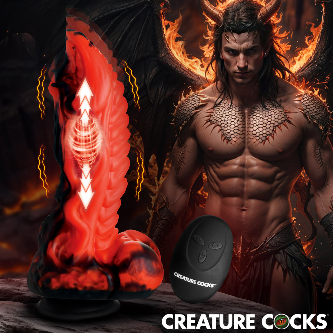 Dragon Thrust Thrusting & Vibrating Silicone Dildo