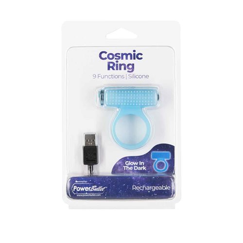 Power Bullet Cosmic Cock Ring with Bullet Glow In The Dark