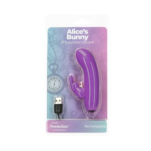 Power Bullet Alices Bunny 4In 10 Function Bullet Purple