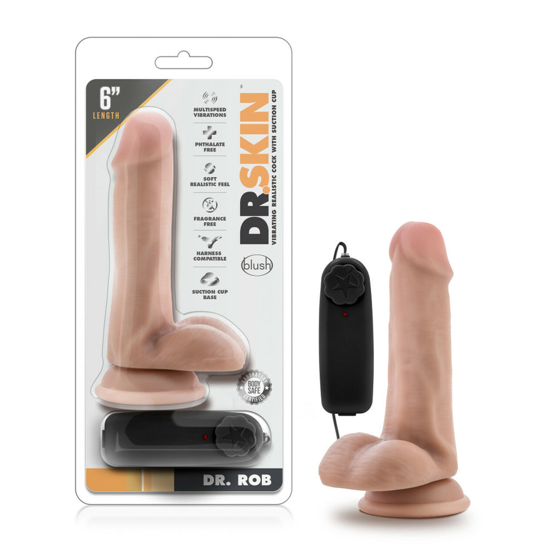 DR SKIN DR. ROB 6 in COCK VANILLA VIBRATING