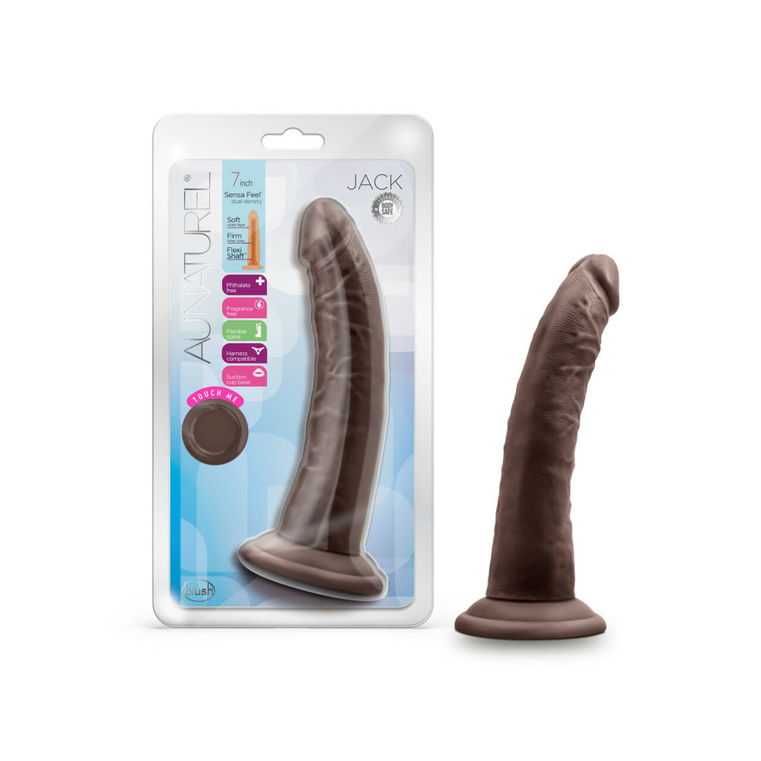 AU NATUREL JACK 7 in DILDO CHOCOLATE