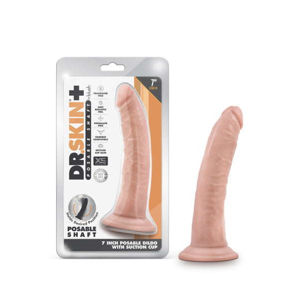 Dr Skin Plus 7 in Poseable Dildo Vanilla