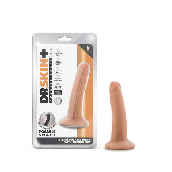 Dr Skin Plus 5 in Poseable Dildo Vanilla
