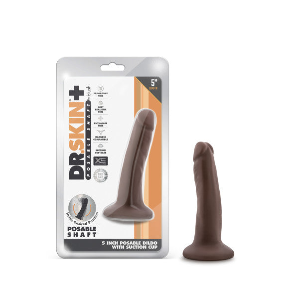 Dr Skin Plus 5 in Poseable Dildo Chocolate