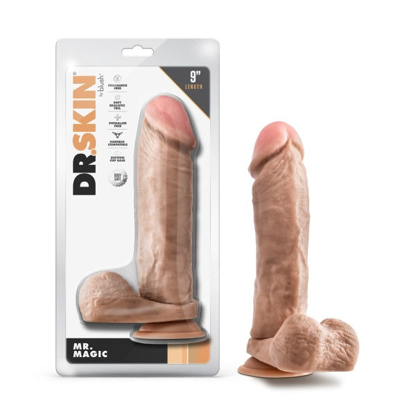 Dr. Skin Mr. Magic 9IN Dildo with Balls Beige