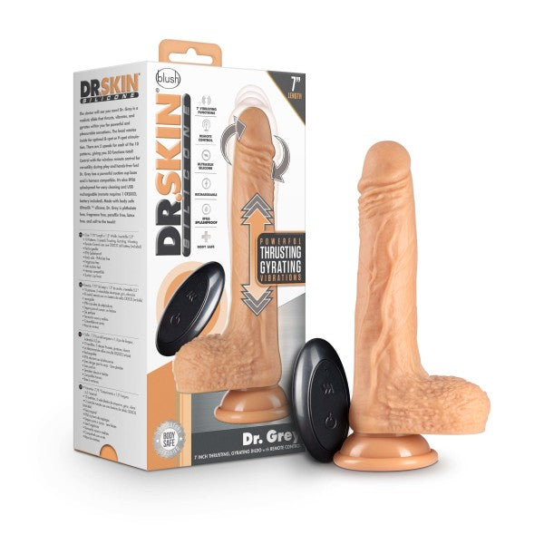 Dr Skin Dr Grey 7 in Dildo Thrusting Vanilla