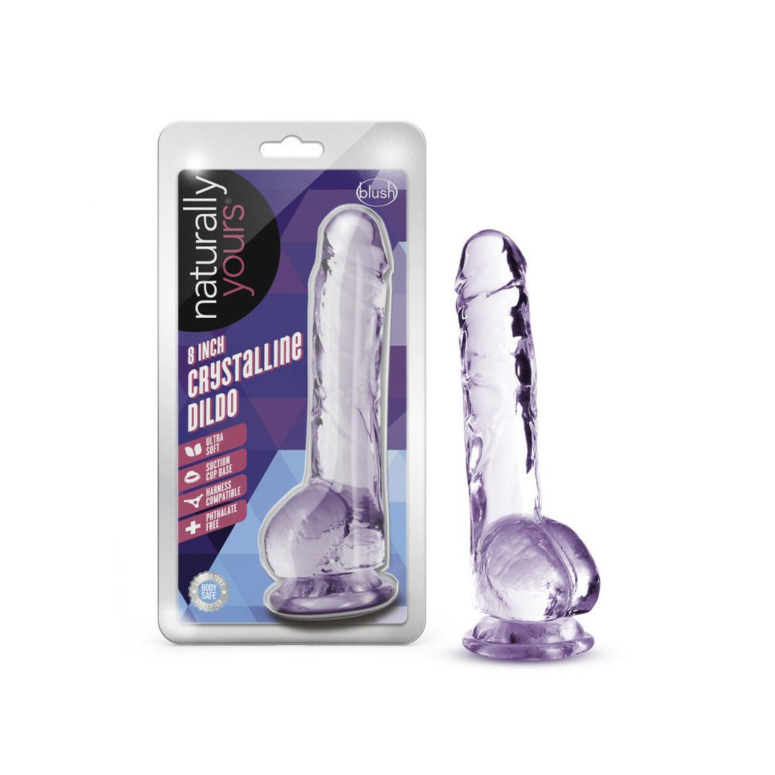 Naturally Yours 8In Amethyst Crystalline Dildo