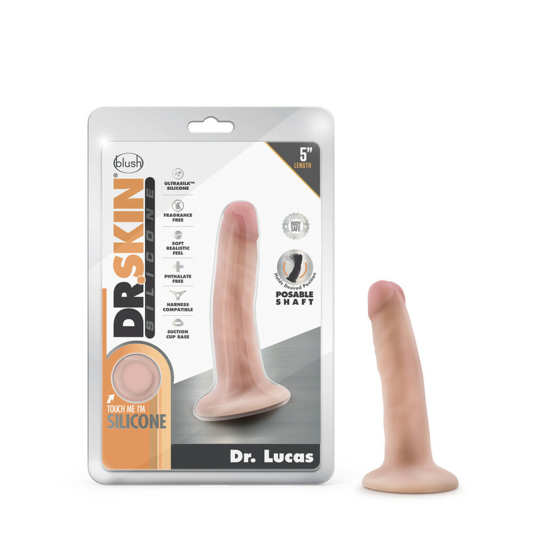 Dr Skin Dr Lucas 5 In Dong with Suction Cup Vanilla