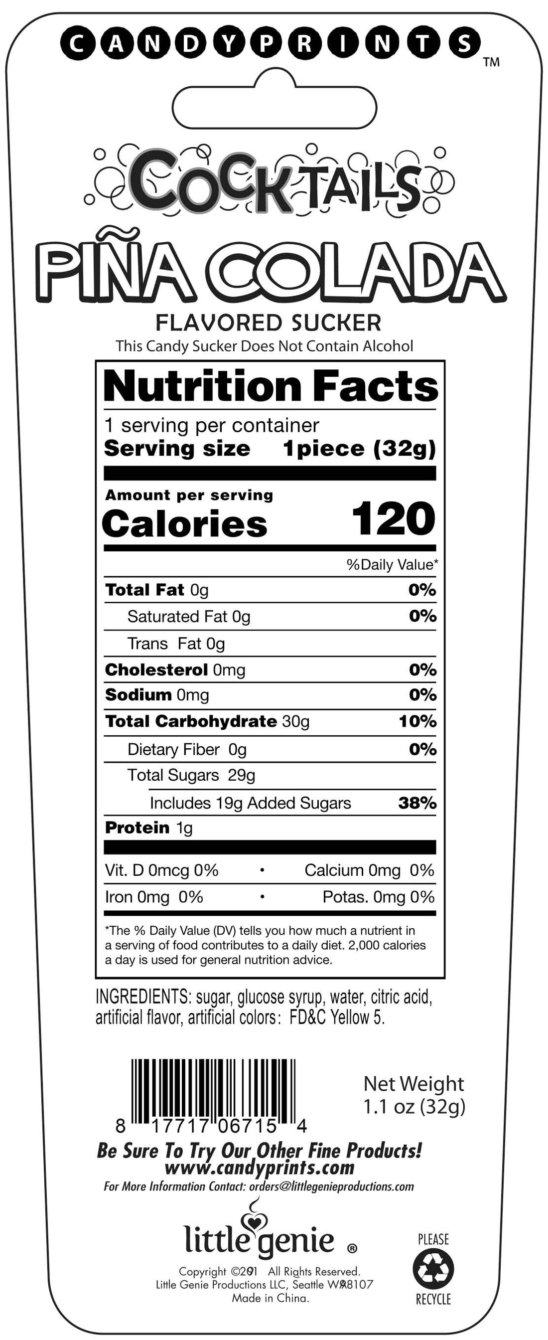 COCKTAILS SUCKER PINA COLADA