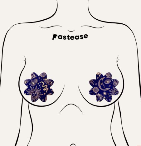 Pastease Midnight Celestial Sun & Moon Petal Breast Pasties