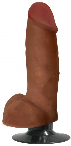 Jock Bareskin 7In Vibrating Latte Dildo with Balls