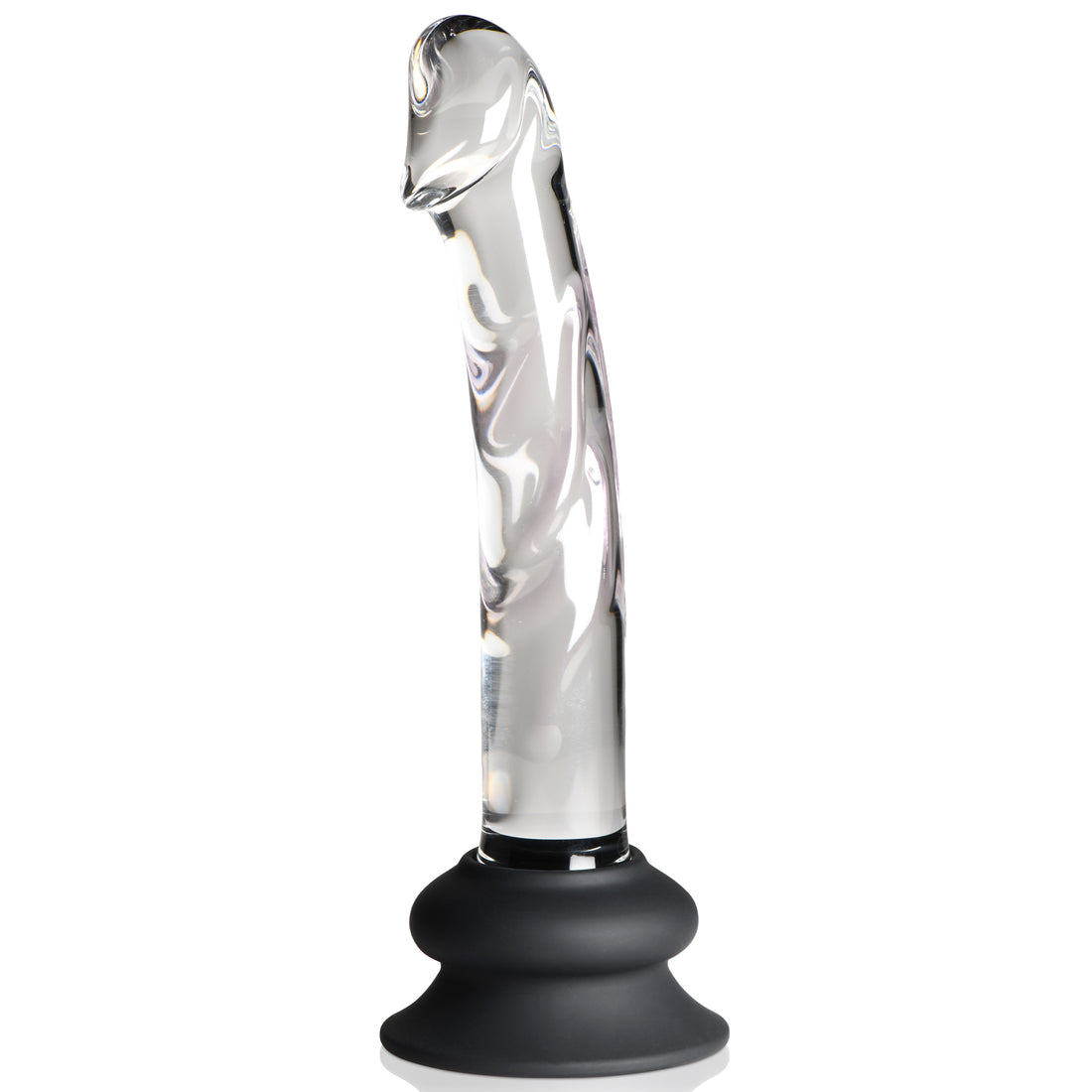 Pleasure Crystals 7 In Glass Dildo with Silicone Base
