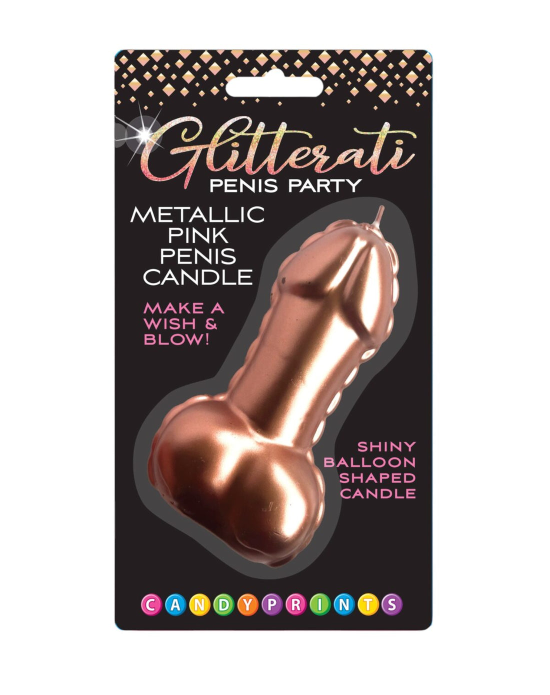 Glitterati Metallic Pink Penis Candle