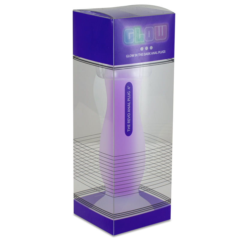 Glow Revo Silicone Gid Butt Plugs 4In Purple