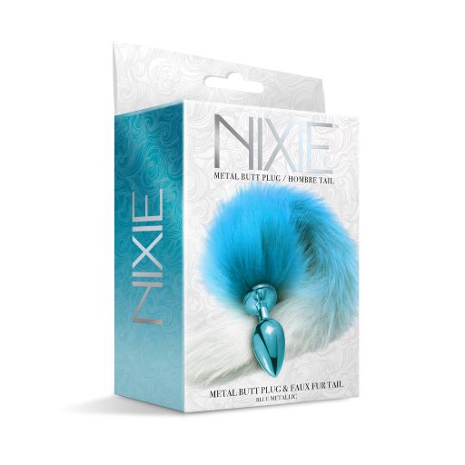Nixie Metal Plug with Ombre Tail Medium Blue Metallic