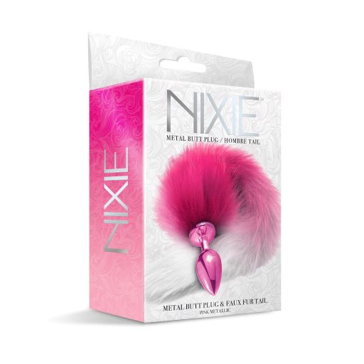 Nixie Metal Plug with Ombre Tail Medium Pink Metallic