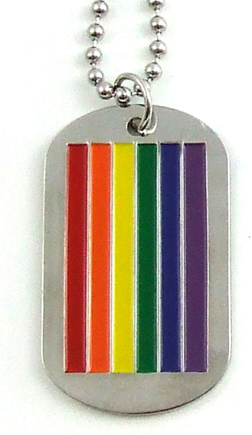 Rainbow Military I.D. Tag Necklace