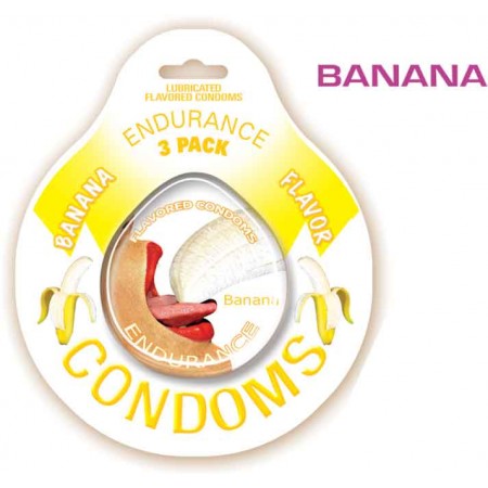 Endurance Flavored Condoms 3Pk-Banana