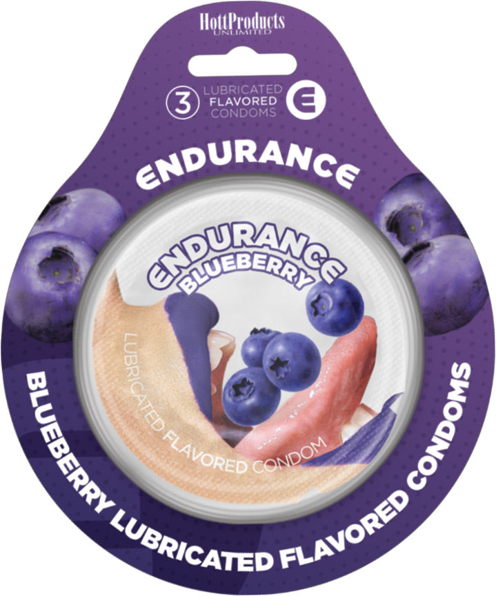 Endurance Flavored Condoms 3Pk-Blueberry