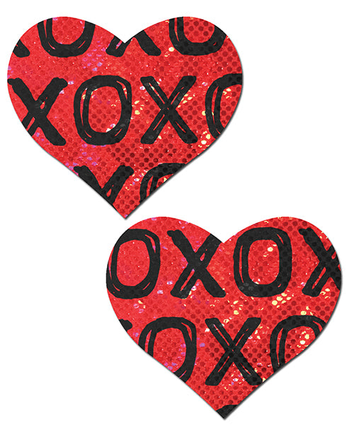 Pastease Shattered Glass Disco Ball Red with Black Xo Heart