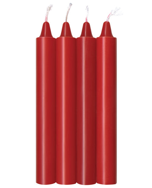 The 9'S Make Me Melt Sensual Warm-Drip Candles 4Pk Red