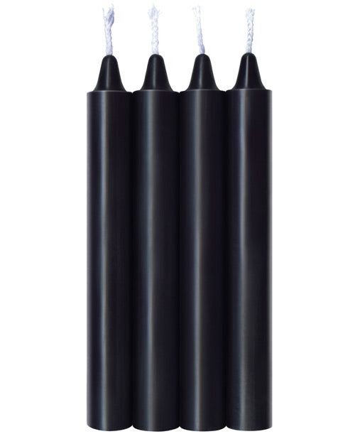 The 9'S Make Me Melt Sensual Warm-Drip Candles 4Pk Black