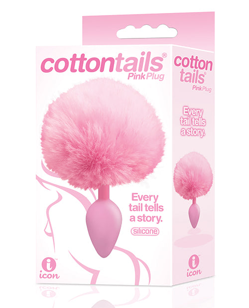 The 9'S Cottontails Silicone Bunny Tail Butt Plug Pink