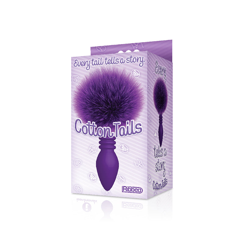 The 9S Cottontails Bunny Tail Butt Plug Ribbed Purple