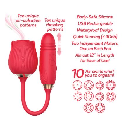 Wild Rose & Thruster Rechargeable Suction Vibrator Vibrator